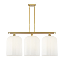 Innovations Lighting 516-3I-SG-G559-12GWH - Bridal Veil - 3 Light - 36 inch - Satin Gold - Stem hung - Island Light