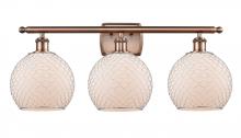 Innovations Lighting 516-3W-AC-G121-8CSN - Farmhouse Chicken Wire - 3 Light - 28 inch - Antique Copper - Bath Vanity Light