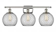 Innovations Lighting 516-3W-PN-G122-8CBK - Farmhouse Chicken Wire - 3 Light - 28 inch - Polished Nickel - Bath Vanity Light