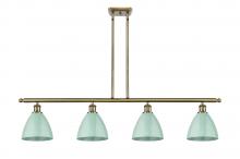 Innovations Lighting 516-4I-AB-MBD-75-SF - Plymouth - 4 Light - 48 inch - Antique Brass - Stem hung - Island Light