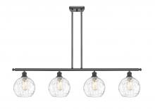 Innovations Lighting 516-4I-BK-G1215-8 - Athens Water Glass - 4 Light - 48 inch - Matte Black - Stem hung - Island Light
