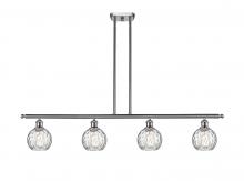 Innovations Lighting 516-4I-SN-G1215-6 - Athens Water Glass - 4 Light - 48 inch - Brushed Satin Nickel - Stem hung - Island Light