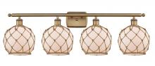 Innovations Lighting 516-4W-BB-G121-8RB - Farmhouse Rope - 4 Light - 38 inch - Brushed Brass - Bath Vanity Light