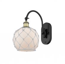 Innovations Lighting 518-1W-BAB-G121-8RW - Farmhouse Rope - 1 Light - 8 inch - Black Antique Brass - Sconce