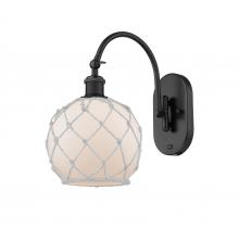 Innovations Lighting 518-1W-BK-G121-8RW - Farmhouse Rope - 1 Light - 8 inch - Matte Black - Sconce