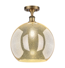 Innovations Lighting 616-1F-BB-G128-14 - Athens - 1 Light - 14 inch - Brushed Brass - Semi-Flush Mount