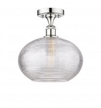 Innovations Lighting 616-1F-PC-G555-12CL - Ithaca - 1 Light - 12 inch - Polished Chrome - Semi-Flush Mount