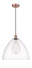 Innovations Lighting 616-1P-AC-GBD-162 - Bristol - 1 Light - 16 inch - Antique Copper - Cord hung - Pendant