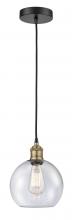 Innovations Lighting 616-1P-BAB-G124-8 - Athens - 1 Light - 8 inch - Black Antique Brass - Cord hung - Mini Pendant