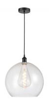 Innovations Lighting 616-1P-BK-G124-14 - Athens - 1 Light - 14 inch - Matte Black - Cord hung - Pendant