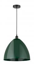 Innovations Lighting 616-1P-BK-MBD-16-GR - Plymouth - 1 Light - 16 inch - Matte Black - Cord hung - Mini Pendant