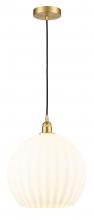 Innovations Lighting 616-1P-SG-G1217-14WV - White Venetian - 1 Light - 14 inch - Satin Gold - Cord Hung - Pendant