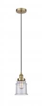 Innovations Lighting 616-1PH-AB-G184 - Canton - 1 Light - 6 inch - Antique Brass - Cord hung - Mini Pendant