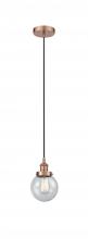 Innovations Lighting 616-1PH-AC-G204-6 - Beacon - 1 Light - 6 inch - Antique Copper - Cord hung - Mini Pendant