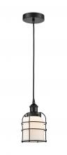 Innovations Lighting 616-1PH-BK-G51-CE - Bell Cage - 1 Light - 6 inch - Matte Black - Mini Pendant