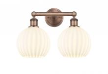 Innovations Lighting 616-2W-AC-G1217-8WV - White Venetian - 2 Light - 17 inch - Antique Copper - Bath Vanity Light