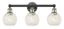 Innovations Lighting 616-3W-BAB-G1216-6WM - White Mouchette - 3 Light - 24 inch - Black Antique Brass - Bath Vanity Light