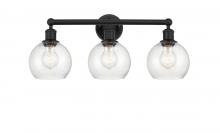 Innovations Lighting 616-3W-BK-G124-6 - Athens - 3 Light - 24 inch - Matte Black - Bath Vanity Light