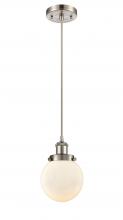 Innovations Lighting 916-1P-SN-G201-6 - Beacon - 1 Light - 6 inch - Brushed Satin Nickel - Cord hung - Mini Pendant