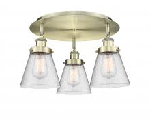Innovations Lighting 916-3C-AB-G64 - Cone - 3 Light - 18 inch - Antique Brass - Semi-Flush Mount