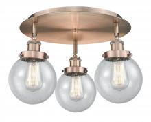 Innovations Lighting 916-3C-AC-G204-6 - Beacon - 3 Light - 18 inch - Antique Copper - Semi-Flush Mount
