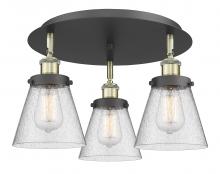 Innovations Lighting 916-3C-BAB-G64 - Cone - 3 Light - 18 inch - Black Antique Brass - Semi-Flush Mount