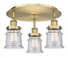 Innovations Lighting 916-3C-BB-G184S - Canton - 3 Light - 17 inch - Brushed Brass - Flush Mount