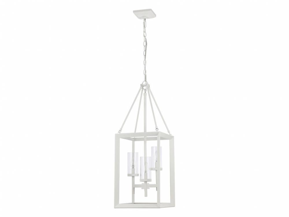 Smyth 3-Light Pendant in Natural White with Clear Glass