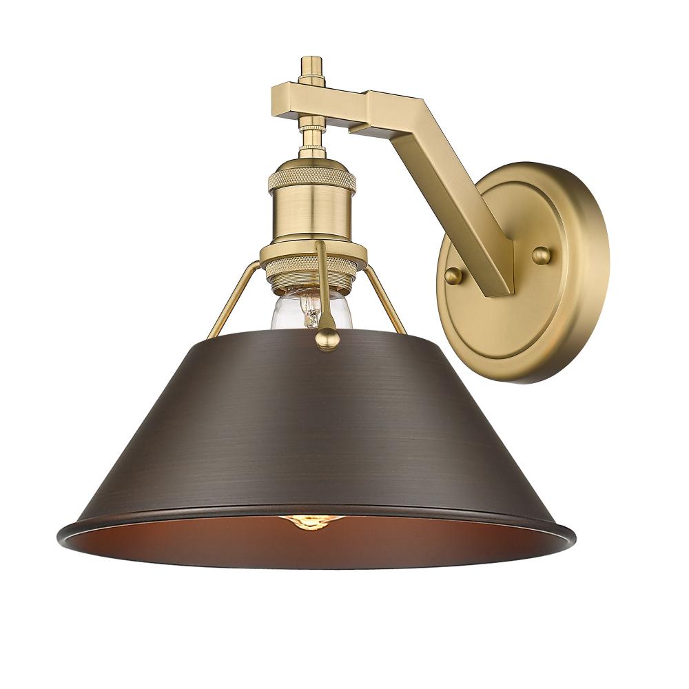 Orwell 1-Light Wall Sconce in Brushed Champagne Bronze with Rubbed Bronze