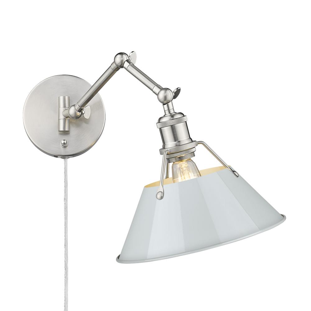 Orwell Articulating Wall Sconce in Pewter with Dusky Blue