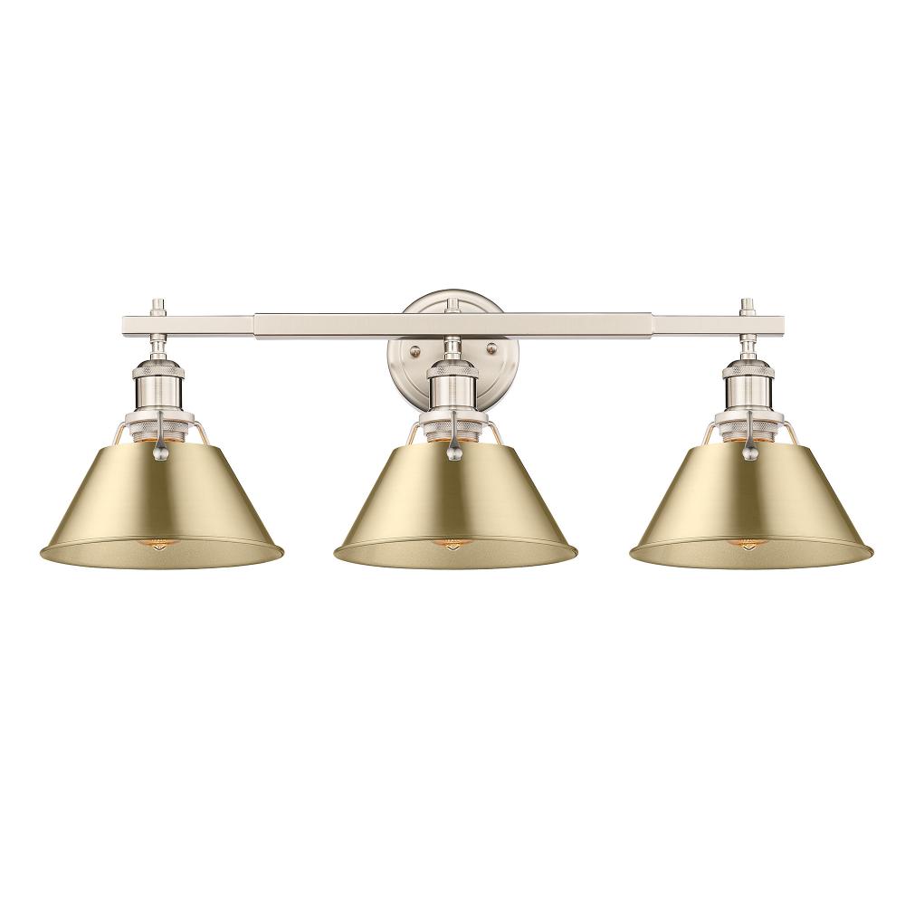 Orwell 3-Light Vanity Light in Pewter with Brushed Champagne Bronze