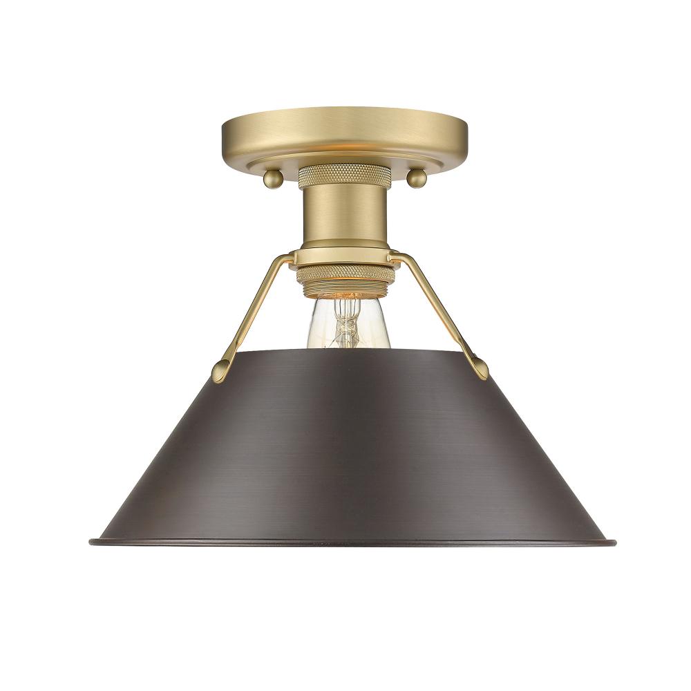 Orwell 1-Light Flush Mount in Brushed Champagne Bronze with Rubbed Bronze