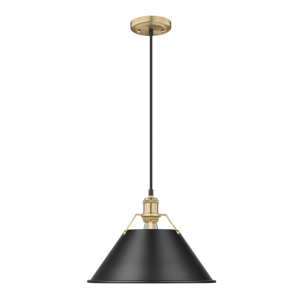 Orwell BCB Large Pendant - 14&#34; in Brushed Champagne Bronze with Matte Black shade