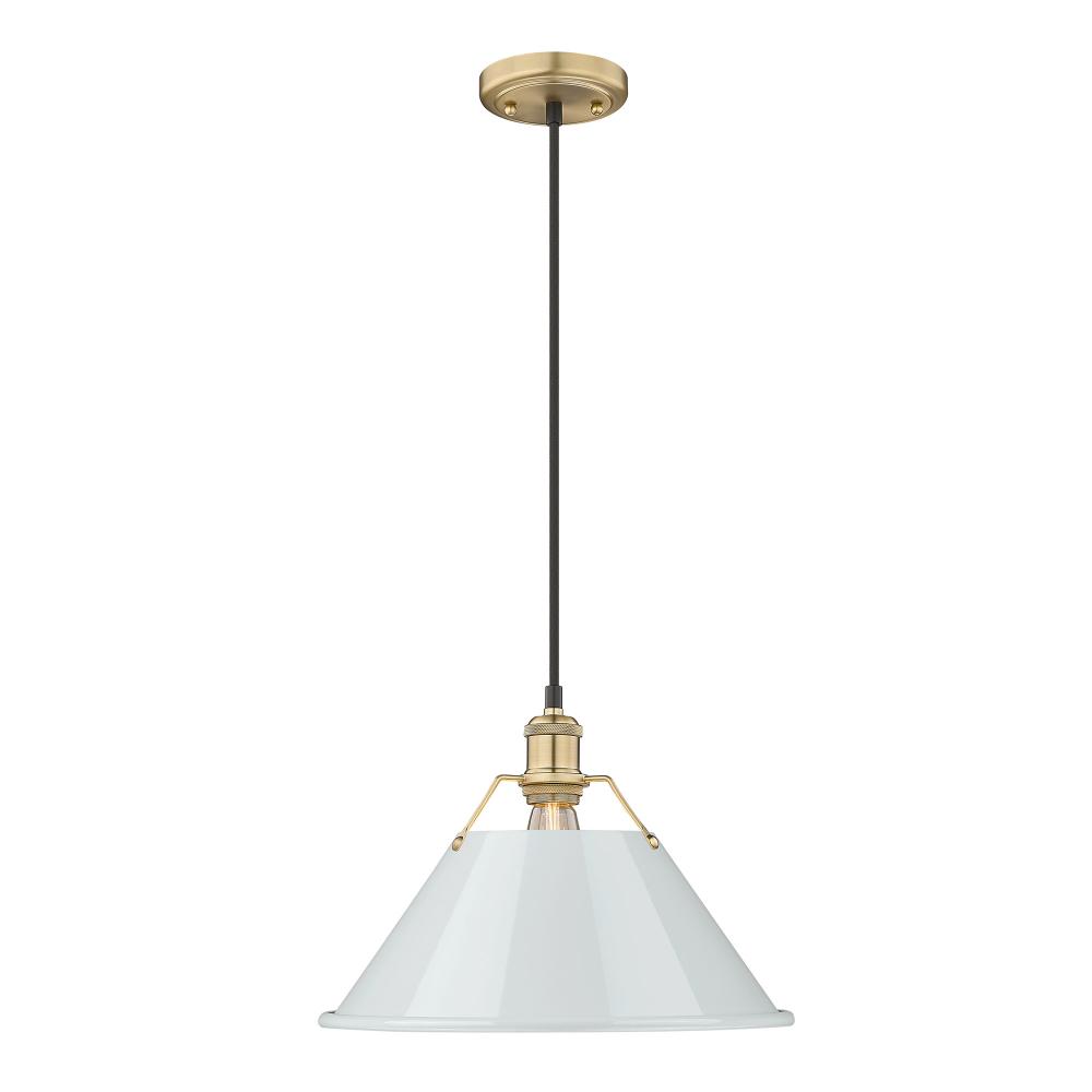 Orwell 14&#34; Wide Large Pendant in Brushed Champagne Bronze with Dusky Blue