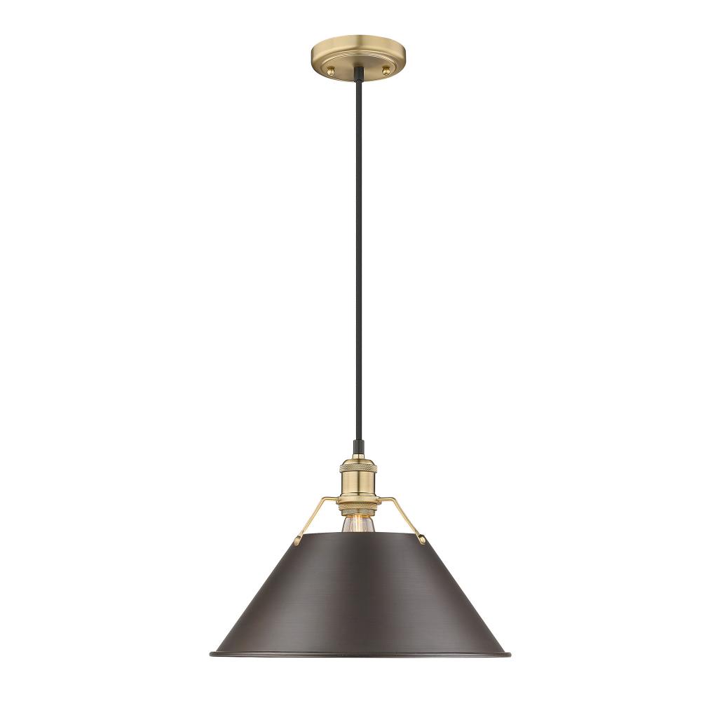 Orwell 14&#34; Wide Large Pendant in Brushed Champagne Bronze with Rubbed Bronze