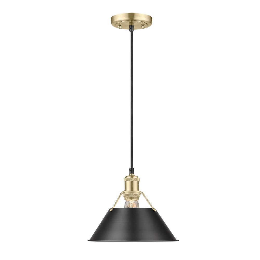 Orwell BCB Medium Pendant - 10&#34; in Brushed Champagne Bronze with Matte Black shade