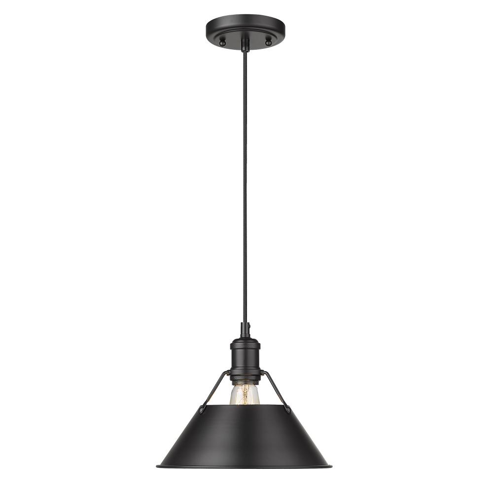 Orwell BLK Medium Pendant - 10&#34; in Matte Black with Matte Black shade