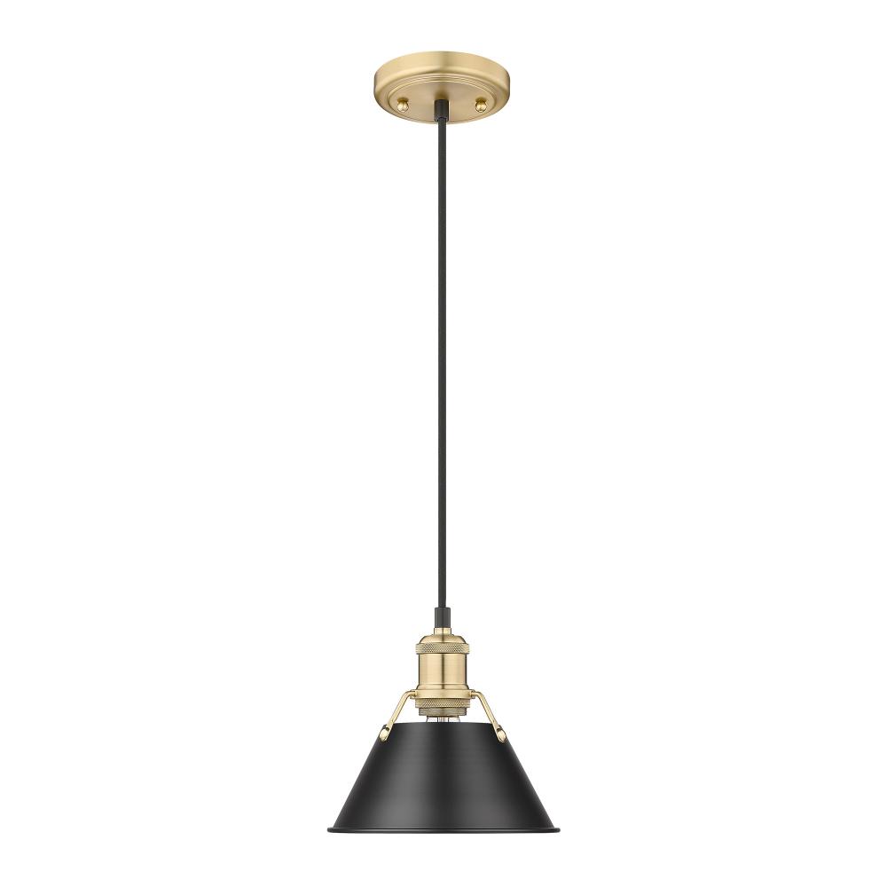 Orwell 7.5&#34; Wide Small Pendant in Brushed Champagne Bronze with Matte Black