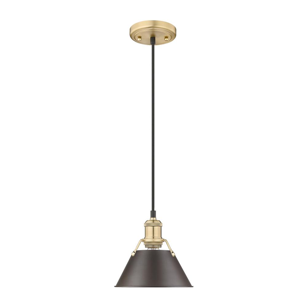 Orwell 7.5&#34; Wide Small Pendant in Brushed Champagne Bronze with Rubbed Bronze