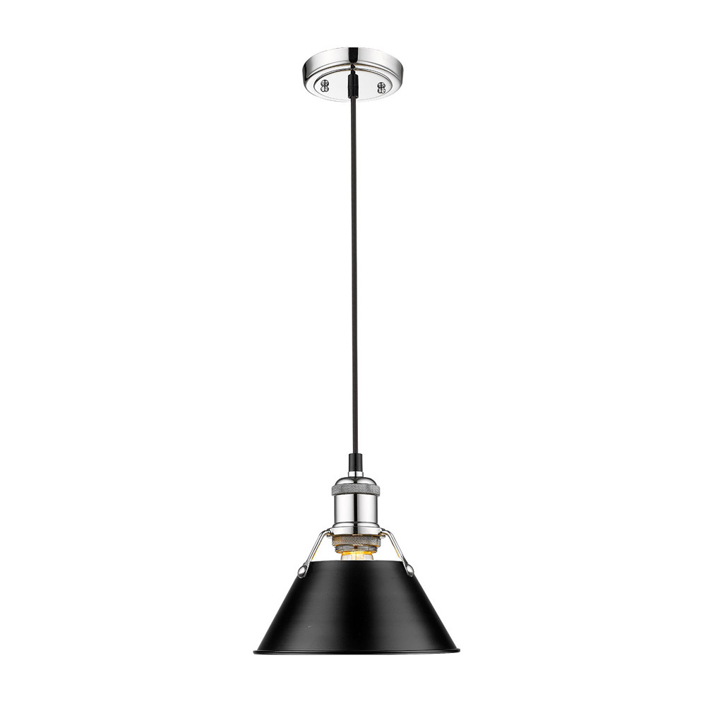 Orwell 7.5&#34; Wide Small Pendant in Chrome with Matte Black