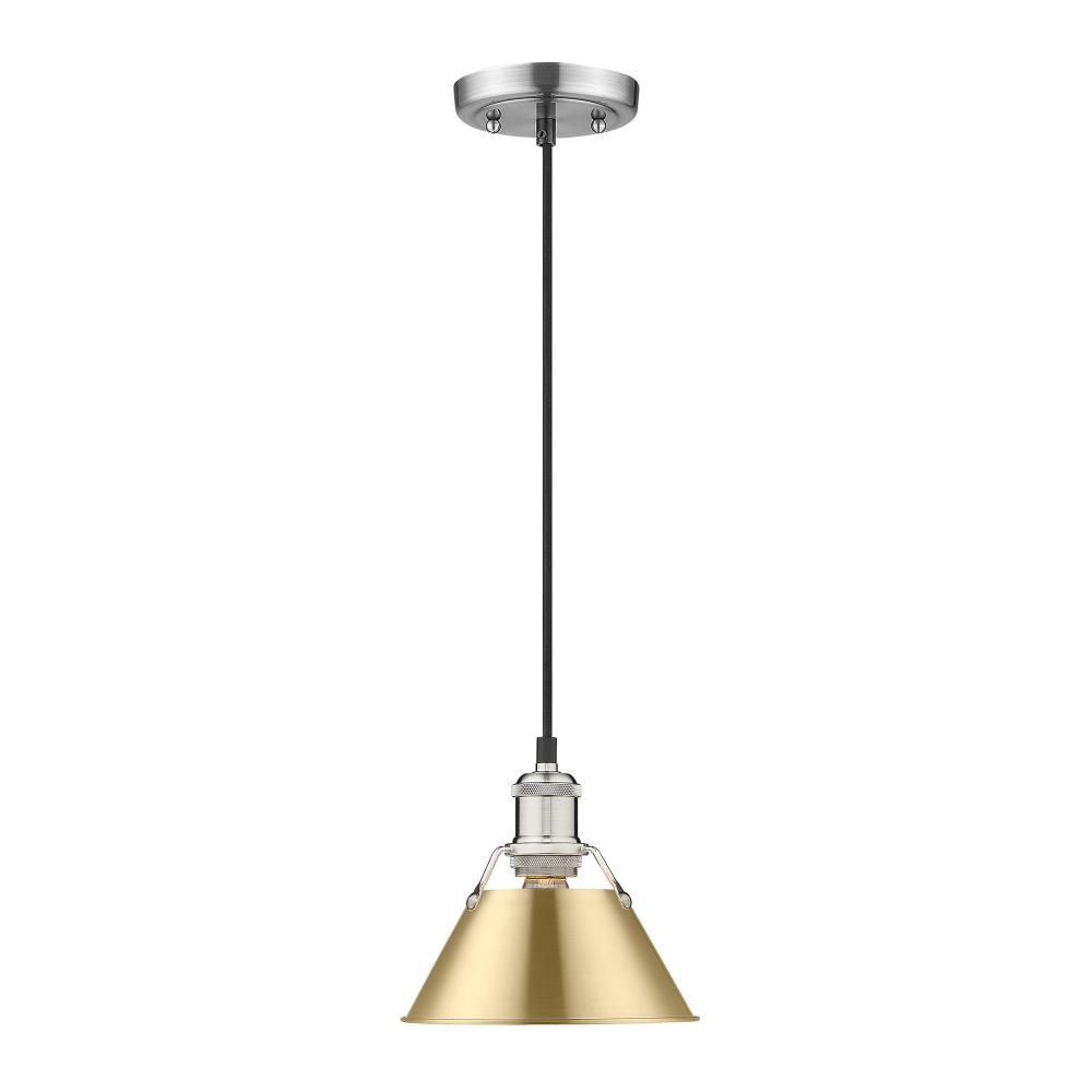 Orwell 7.5&#34; Wide Small Pendant in Pewter with Brushed Champagne Bronze