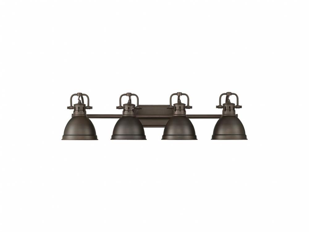 Duncan 4-Light Bath Vanity in Rubbed Bronze with Rubbed Bronze