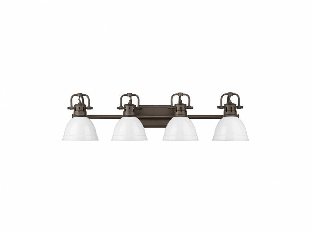 Duncan 4-Light Bath Vanity in Rubbed Bronze with White