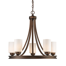 Golden 1051-5 SBZ-OP - Hidalgo Five Light Chandelier in the Sovereign Bronze finish with Opal Glass