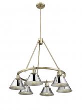 Golden 3306-6 AB-CH - Orwell 6-Light Chandelier in Aged Brass with Chrome