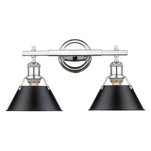 Golden 3306-BA2 CH-BLK - Orwell 2-Light Vanity Light in Chrome with Matte Black