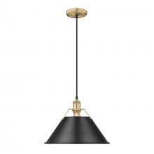 Golden 3306-L BCB-BLK - Orwell BCB Large Pendant - 14" in Brushed Champagne Bronze with Matte Black shade