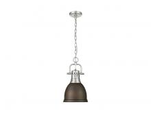 Golden 3602-S PW-RBZ - Duncan Small Pendant with Chain in Pewter with Rubbed Bronze