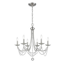 Golden 7644-6 PW - Mirabella 6 Light Chandelier in Pewter