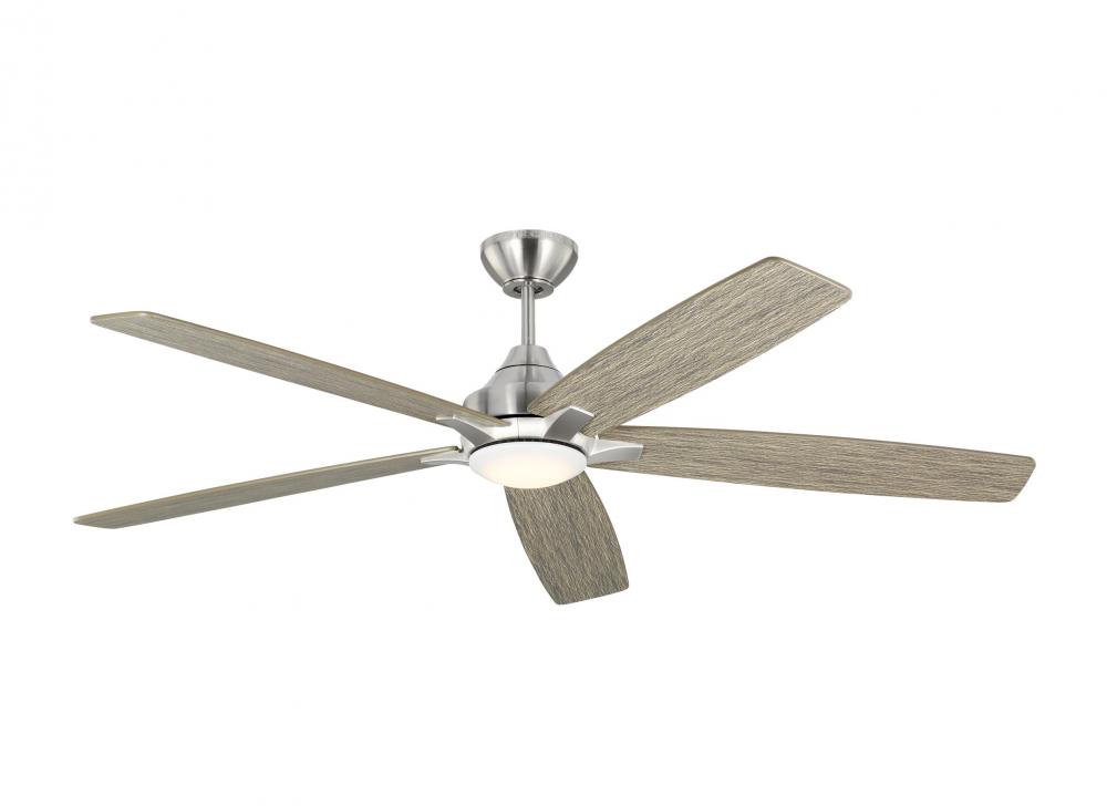 Lowden 60&#34; Dimmable Indoor/Outdoor Integrated LED Brushed Steel Ceiling Fan with Light Kit